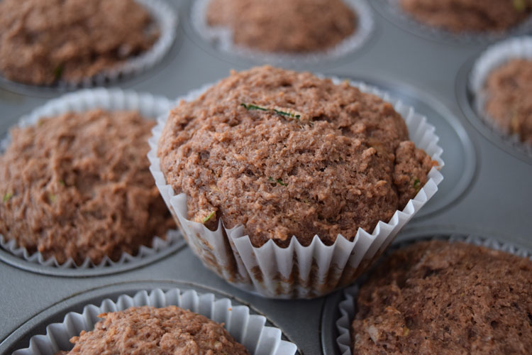 Chocolate and zucchini muffins